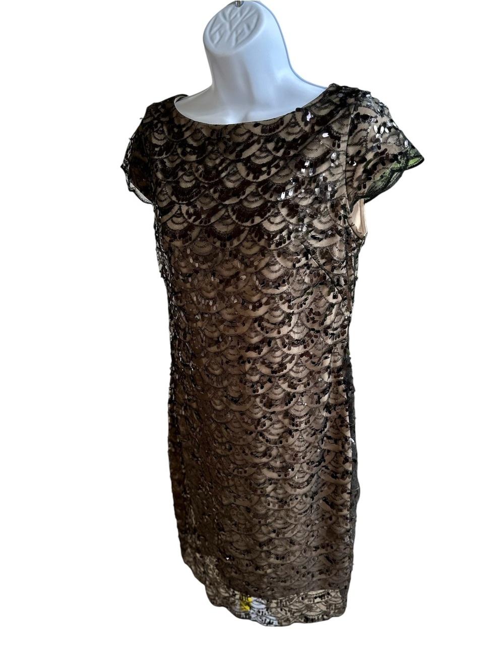 Jessica Howard Black Sequin Lace Midi Dress - 4
